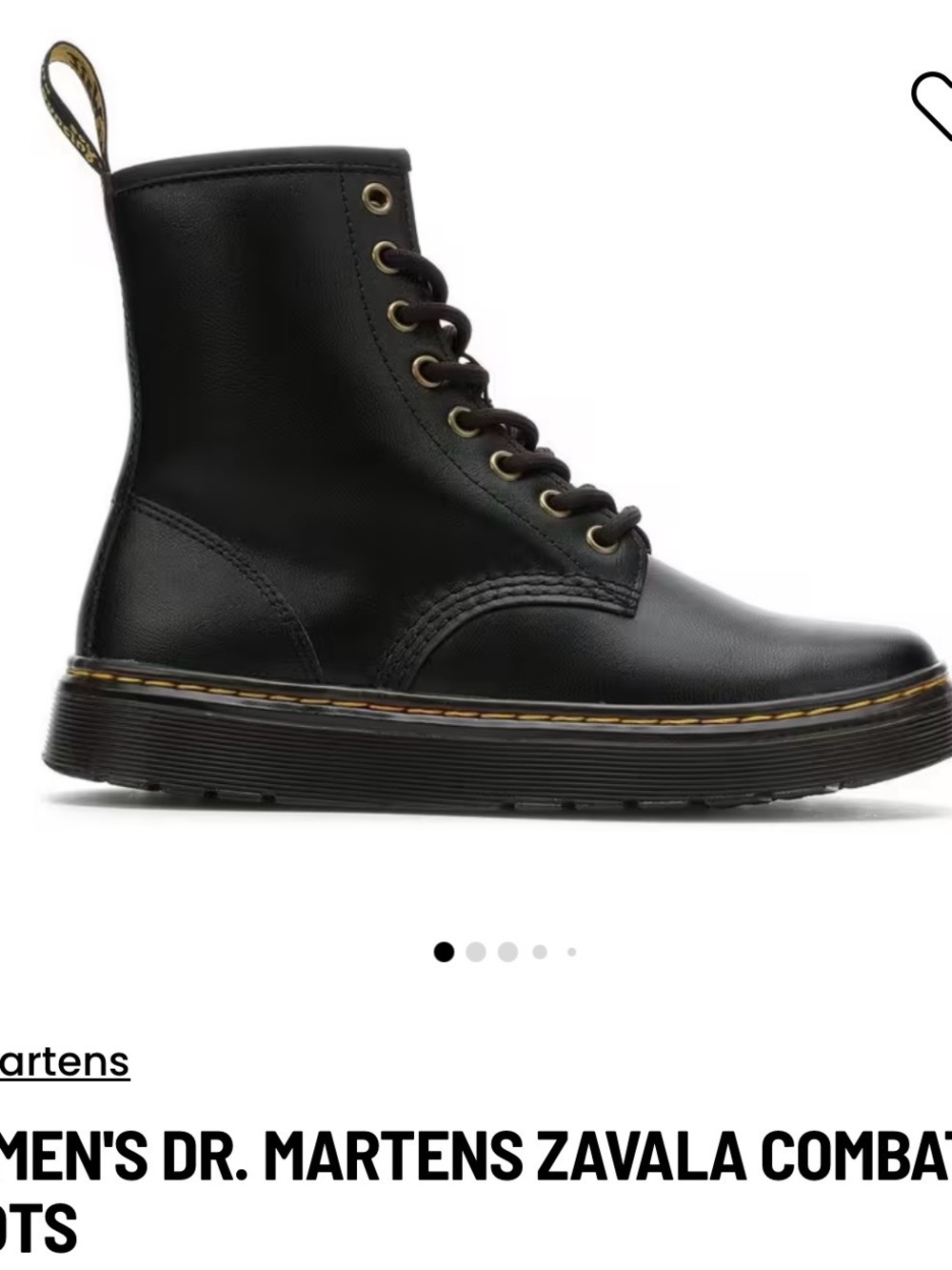 WOMEN'S SIZE 9 DR. MARTENS ZAVALA COMBAT BOOTS NWT in Box